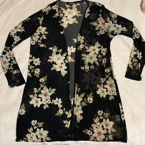 Devona Mesh Open Front Woven kimono